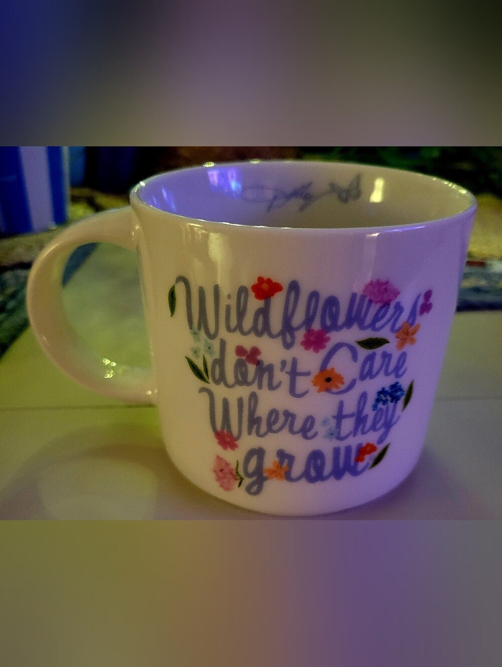 Dolly Parton White Floral 'Wildflowers Don't Care Where They Grow' Ceramic Mug